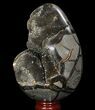 Septarian Dragon Egg Geode - Black Crystals #96727-1